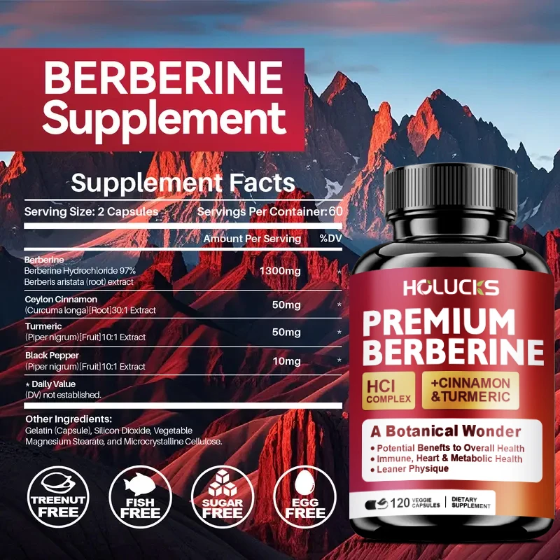 مجمع Holucks Premium Berberine - مراجعة Berberine Hcl Capsule وسعره
