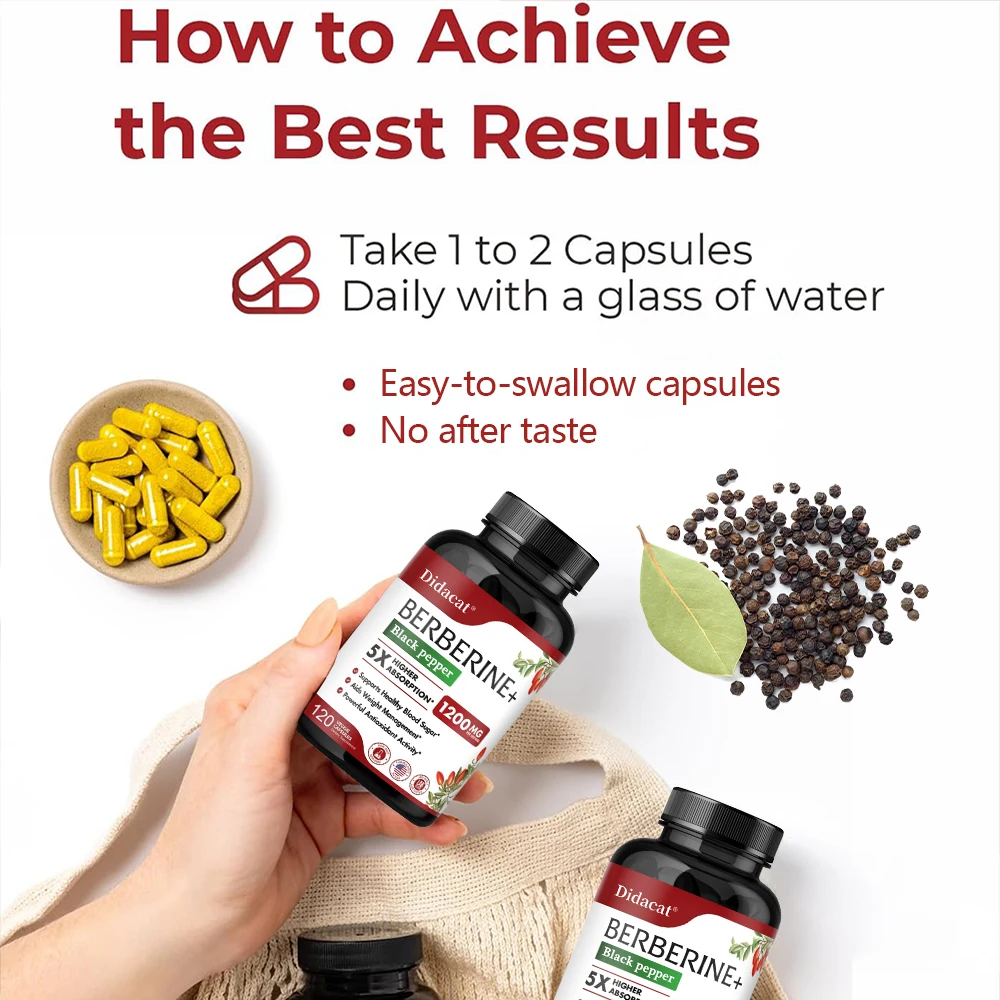 مكمل بربارين HCl لعملية التمثي - مراجعة Berberine Hcl Capsule وسعره