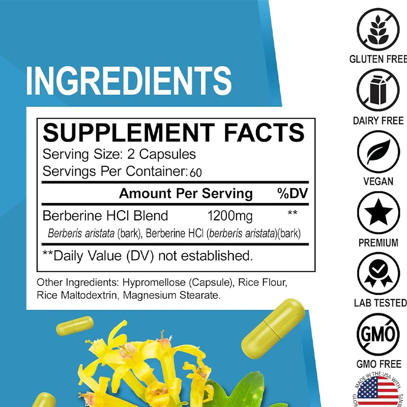 1200 ملغ مكمل HCL، دعم عملية ا - مراجعة Berberine Hcl Capsule وسعره