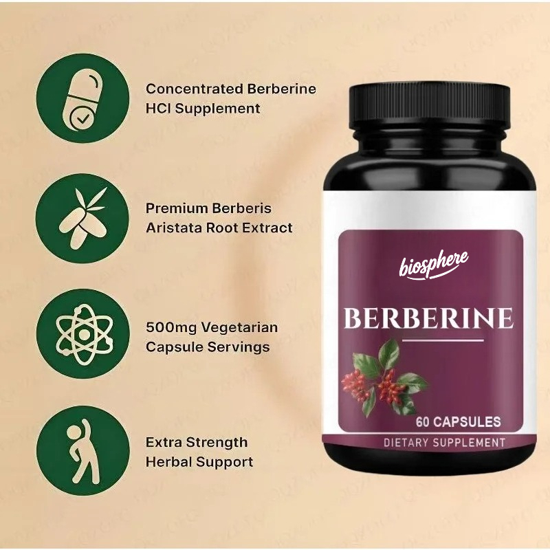 مكمل البربرين - 60 كبسولة نبات - مراجعة Berberine Hcl Capsule وسعره