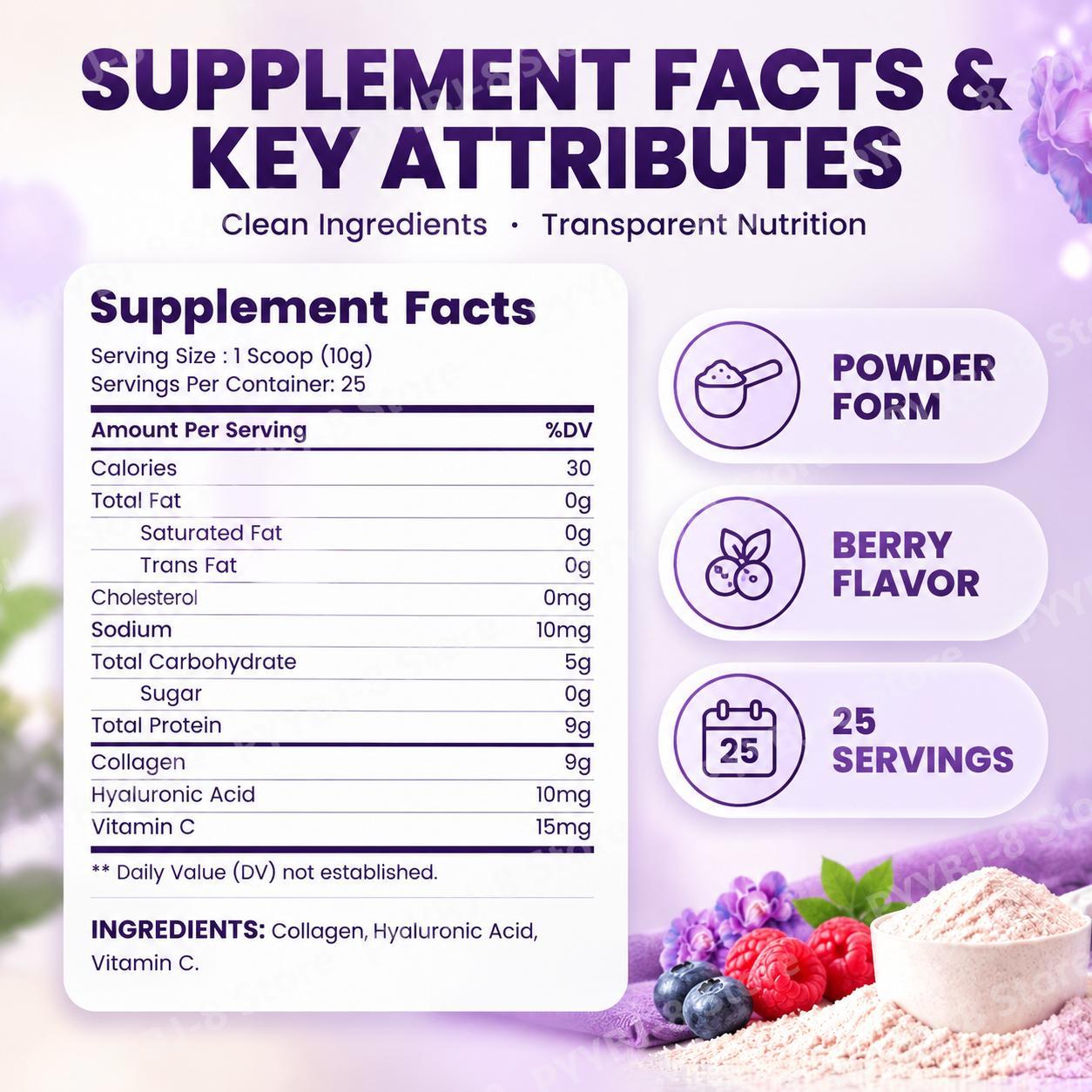 مسحوق ببتيدات الكولاجين مع حمض - مراجعة Collagen Peptide Powder وسعره
